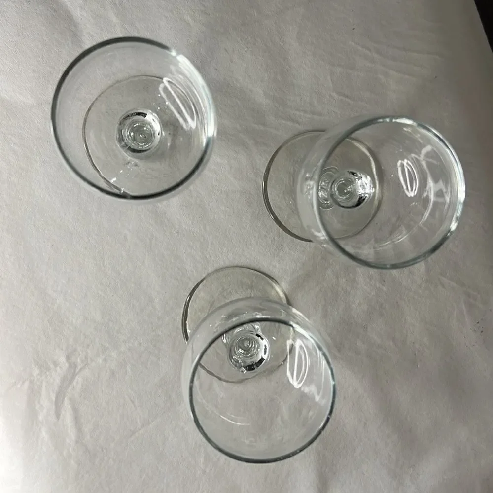 Toasting 4 Ounces Each Set 3 Liquor Cordial Sherry Port Glasses Small Stemmed